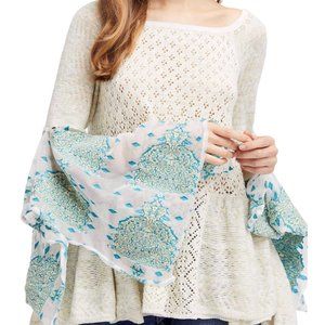 NWT Free People Pointelle Breeze Bell Sleeve Top
